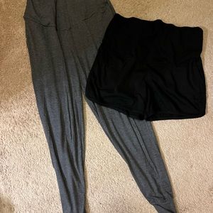Maternity cotton leggings and shorts